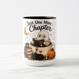 Gemütliches Halloween-Geschenk für Buchliebhaber Zweifarbige Tasse