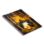 Gemütliches Halloween Ghost & Black Cat Campfire K Notizblock (Rechte Seite)