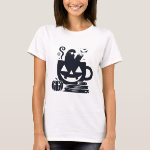 Gemütliches Halloween Ghost Reading T-Shirt