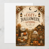 Gemütliches Halloween-Treffen Einladung (Vorne/Hinten)