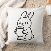 Gemütliches Hasen-Kaffee-Doodle Kissen (Decke)