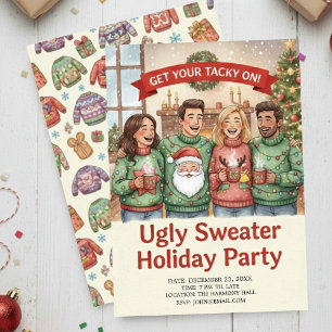 Gemütliches hässliches Sweater-Feiertags-Party Han Einladung