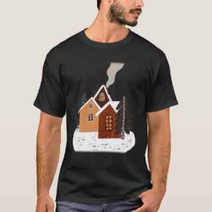 Gemütliches Haus im Winter Weihnachten T-Shirt
