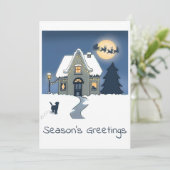 Gemütliches Haus in Snowy Weihnachten Nacht (Stehend Vorderseite)