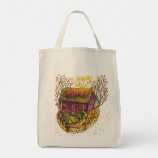 Gemütliches Hausbild Tragetasche (Rückseite)