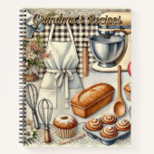 Gemütliches hausgemachtes Backszenario mit Schürze Notizblock (Vorderseite)