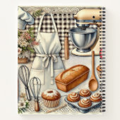 Gemütliches hausgemachtes Backszenario mit Schürze Notizblock (Rückseite)