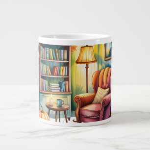 Gemütliches Heim Lesebilder — Gerahmtes Wandbild  Jumbo-Tasse