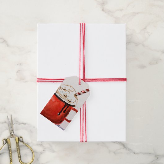 Gemütliches heißes Kokosgeschenk Geschenkanhänger (Mit Garn)