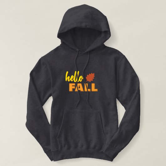 Gemütliches "Hello Fall" farbenfrohe Buchstaben Gr Hoodie (Design vorne)