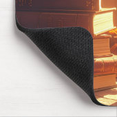 Gemütliches Herbst-Bücher- und Kaffee-Mauspad Mousepad (Ecke)