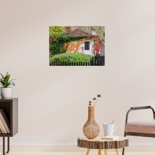 Gemütliches Herbst Cottage Landschitektur Poster