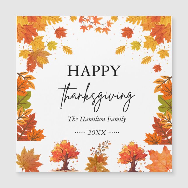 Gemütliches Herbst-Dankesfest-Dinnerparty Magnetkarte (Vorderseite)