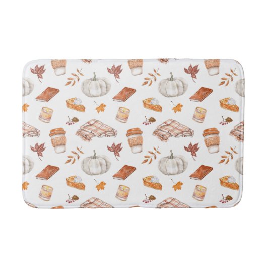Gemütliches Herbst Essentials Wasserfarben Muster Badematte (Vorderseite)