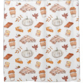 Gemütliches Herbst Essentials Wasserfarben Muster Duschvorhang (Vorderseite)