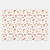 Gemütliches Herbst Essentials Wasserfarben Muster Geschenkpapier Set (Vorderseite 3)