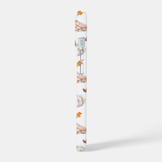 Gemütliches Herbst Essentials Wasserfarben Muster iPhone 15 Hülle (Linke Seite)