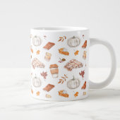 Gemütliches Herbst Essentials Wasserfarben Muster Jumbo-Tasse (Rechts)