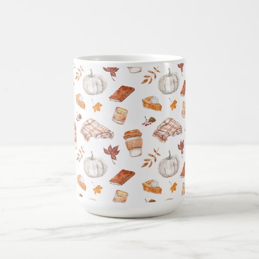 Gemütliches Herbst Essentials Wasserfarben Muster Kaffeetasse (Mittel)