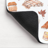 Gemütliches Herbst Essentials Wasserfarben Muster Mousepad (Ecke)