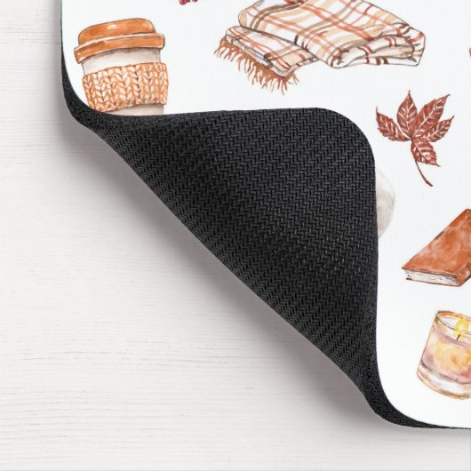Gemütliches Herbst Essentials Wasserfarben Muster Mousepad (Ecke)