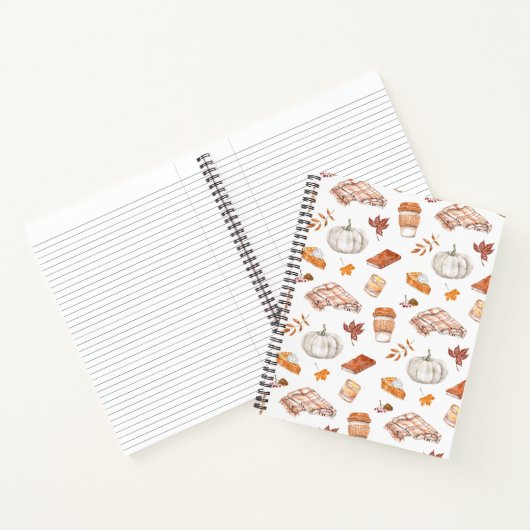Gemütliches Herbst Essentials Wasserfarben Muster Notizblock (Innenseite)