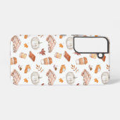 Gemütliches Herbst Essentials Wasserfarben Muster Samsung Galaxy Hülle (Rückseite (Horizontal))