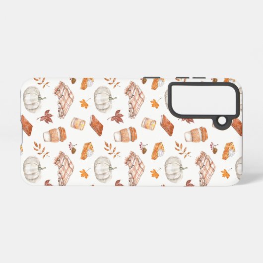Gemütliches Herbst Essentials Wasserfarben Muster Samsung Galaxy Hülle (Rückseite (Horizontal))