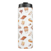 Gemütliches Herbst Essentials Wasserfarben Muster Thermosbecher (Vorderseite)