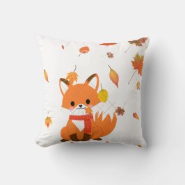 Gemütliches Herbst-Fox-Throw-Kissen - "Im Herbst u Kissen