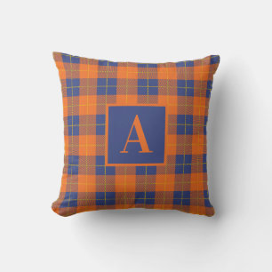 Gemütliches Herbst-Karo-Buffalo-Check-Monogramm  Kissen