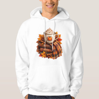 Gemütliches Herbst-Pumpkin-Latte-Bücher-Design Hoodie