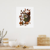 Gemütliches Herbstbäckerhandgezeichnet Poster (Küche)