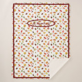 Gemütliches Herbstblanket mit Herbstblättern Sherpadecke (Vorderseite)