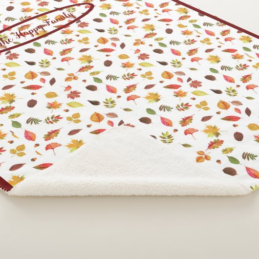 Gemütliches Herbstblanket mit Herbstblättern Sherpadecke (3/4)