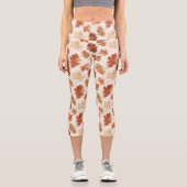 Gemütliches Herbstblattmuster Capri Leggings (Vorderseite)