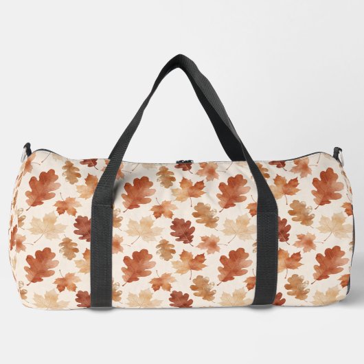 Gemütliches Herbstblattmuster Duffle Bag (Vorderseite)