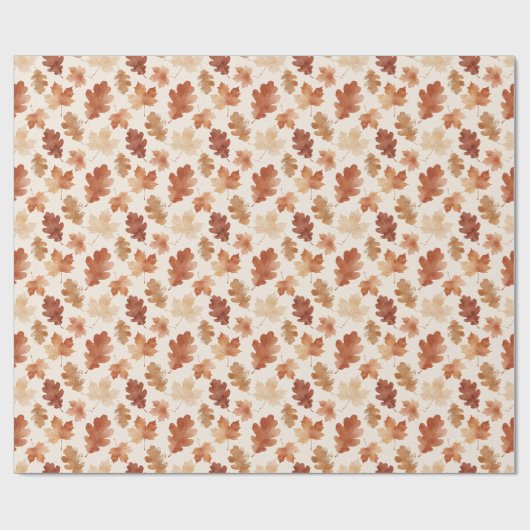 Gemütliches Herbstblattmuster Geschenkpapier (Flach)