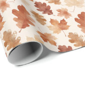 Gemütliches Herbstblattmuster Geschenkpapier (Rolleneckpunkt)