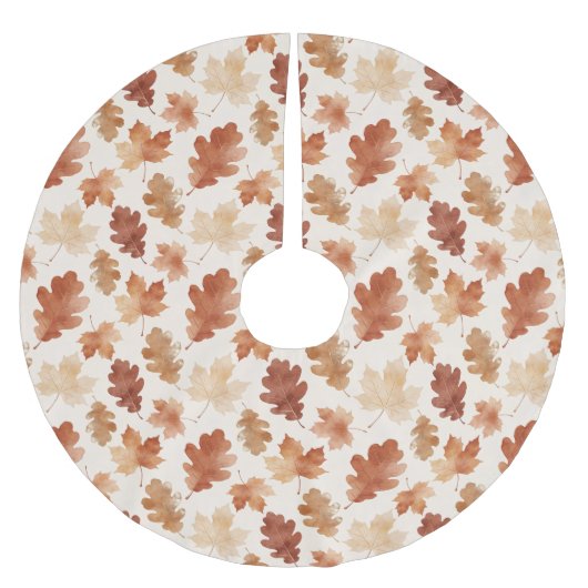 Gemütliches Herbstblattmuster Polyester Weihnachtsbaumdecke (Vorderseite)