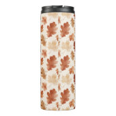 Gemütliches Herbstblattmuster Thermosbecher (Rückseite)