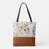 Gemütliches Herbstblumen-Botanik mit Farbblock Tasche (Rückseite)