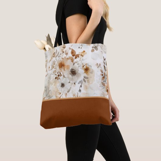 Gemütliches Herbstblumen-Botanik mit Farbblock Tasche (Von Nahem)