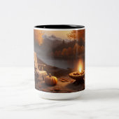 Gemütliches Herbstfeuer warmes Gewirke Pullover & Zweifarbige Tasse (Mittel)