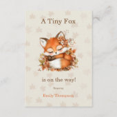 Gemütliches Herbstfox Babydusche Gemütliches Woodl Begleitkarte (Vorderseite)