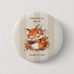 Gemütliches Herbstfox Babydusche Gemütliches Woodl Button