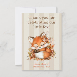 Gemütliches Herbstfox Babydusche Gemütliches Woodl Dankeskarte