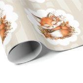 Gemütliches Herbstfox Babydusche Gemütliches Woodl Geschenkpapier (Rolleneckpunkt)