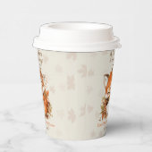 Gemütliches Herbstfox Babydusche Gemütliches Woodl Pappbecher (Rechts)