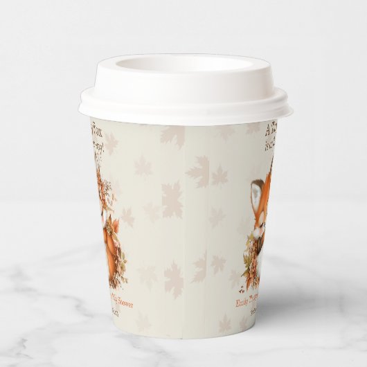 Gemütliches Herbstfox Babydusche Gemütliches Woodl Pappbecher (Rechts)